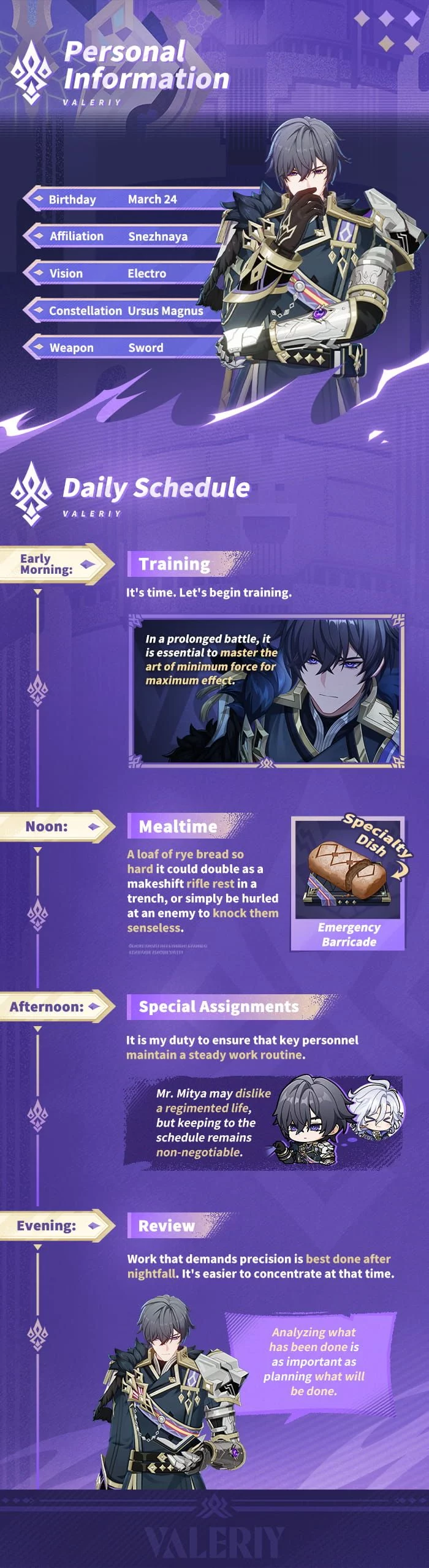 Personal Information and Daily Schedule